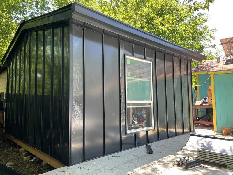 Black standing seam metal wall panels for Metal Roof Installation in San Luis